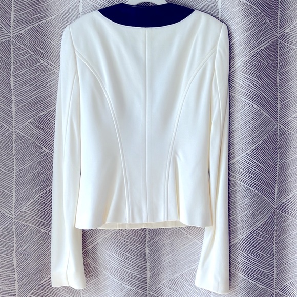NWOT Bebe Kristie Ponte Jacket White Black Trim Size 0 - Picture 4 of 10